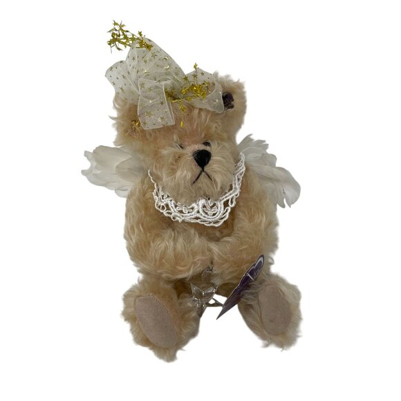 Annette Funicello Angel Bear Wings Star Charm Ribbon Hat Plush Stuffed Animal - Picture 3 of 9